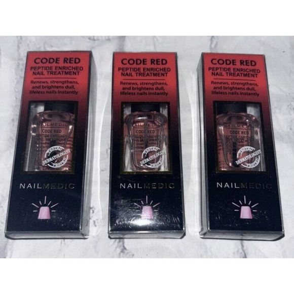 3 Pack, Pretty Woman NYC Nail Medic Code Red Peptide Enriched Nail Treatment - Picture 1 of 10